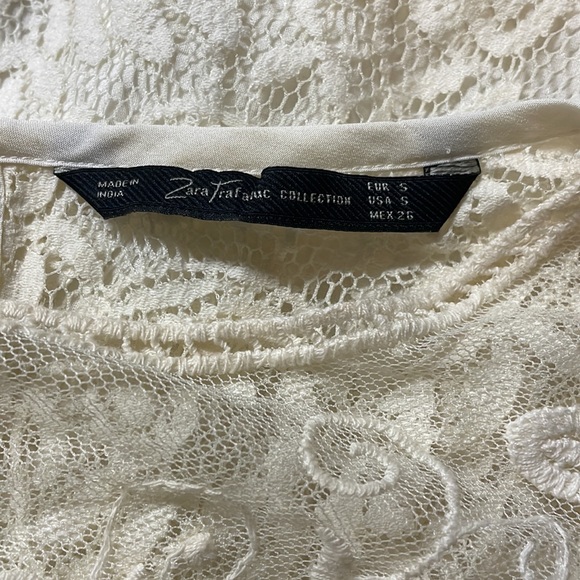 Zara Trafaluc Cream Open-Back Lace Dress - Picture 3 of 3